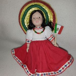 Kurt S Adler Porcelain Mexico Doll Ornament
